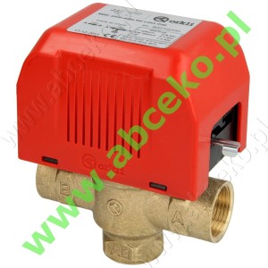 ORKLI zawór 3 drogowy GW ¾" napęd z kablem 3ż 220V      