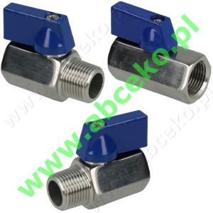 Zawory kulowe MINI, stal nierdzewna PN 40 od ¼" do ½"
