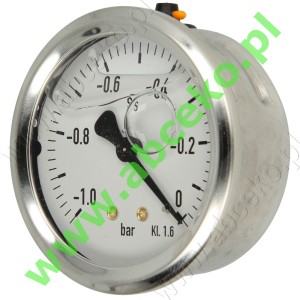 Wakuometr axialny glicer.  -1...0 bar  ¼’’ - Ø 63