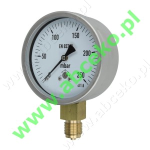 Manometr gazowy, radialny 0...250 mbar 