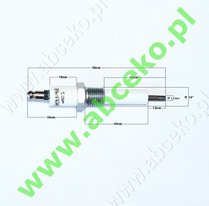 Elektroda płomieniowa Honwywell Eclipse  00.7030025.06 R1/4", 43mm