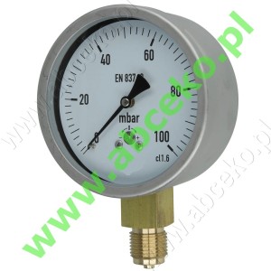Manometr gazowy, radialny 0...160 mbar
