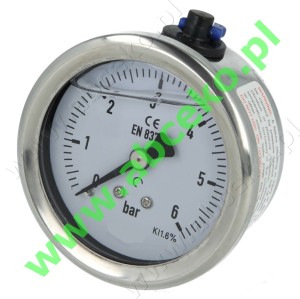 Manometr axialny glicer.  0-6 bar ¼’’ - Ø 50