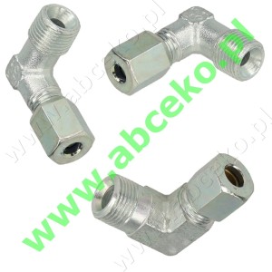 Złączka kątowa gwint-zacisk  GZ 1/2" x Ø 8mm  
