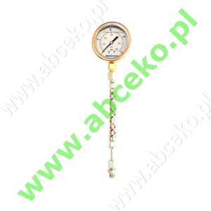 Manometr glicerynowy 0-40 bar  fi 63mm z przewodem GZ 1/4" 