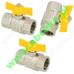 Zawory kulowe do gazu GW-GW od Ø ¼" do Ø ¾"          