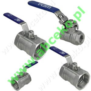 Zawory kulowe, stal nierdzewna od ¼" do 2"