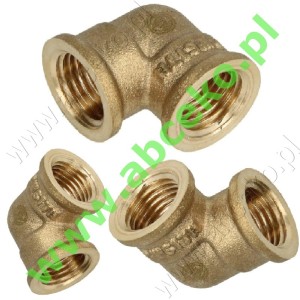 Kolana mosiężne 90°, 2 x GW od 1/4" do 2" 