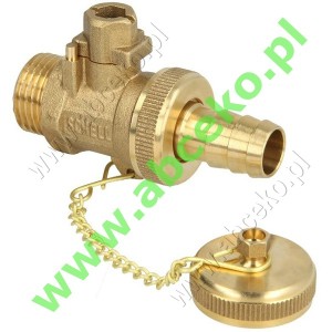 Zawór kulowy spustowy do wody mosiądz GZ ½", PN 16  