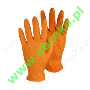 Rękawice nitrylowe od L do XXL 50 szt wielowarstwowe pomarańczowe