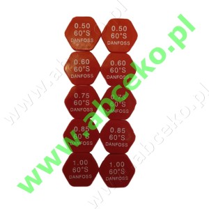 Zestaw 10szt dysz olejowych Danfoss od 0,50 do 1,00 60°S