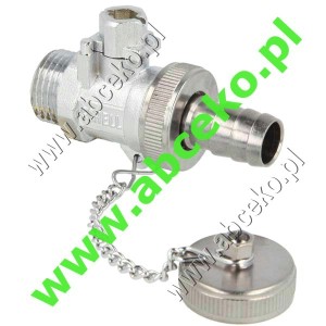 Zawór kulowy spustowy do wody nikl. GZ ½", PN 16  