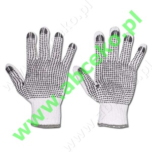 Rękawice robocze bawełna-poliester nakrapiane PVC XL