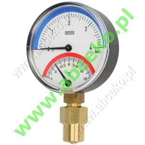 Termomanometr okrągły 0...120°C, 0..4 bary, RADIAL