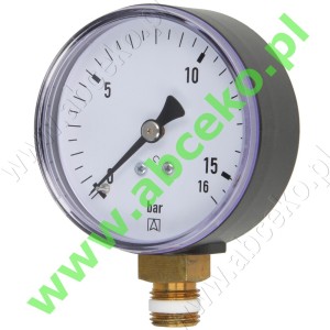 Manometr radialny ¼’’ Ø 63, 0 - 16 bar